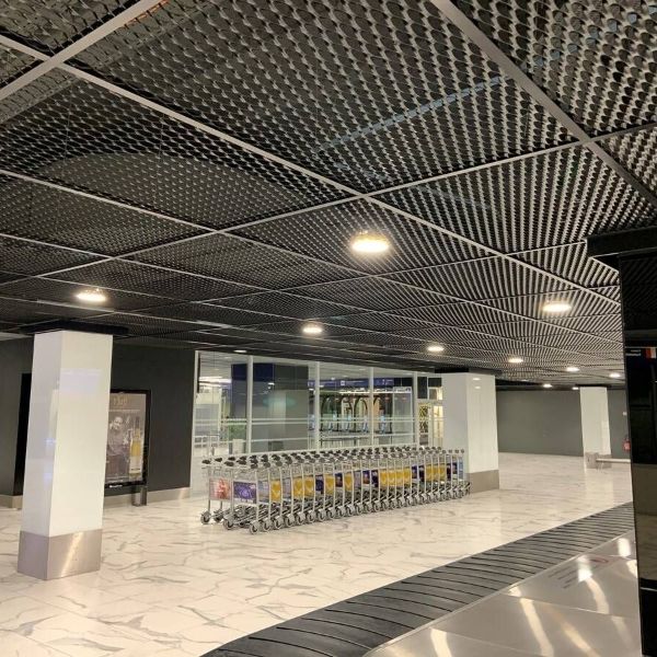 The airport is installed with expanded metal ceiling.