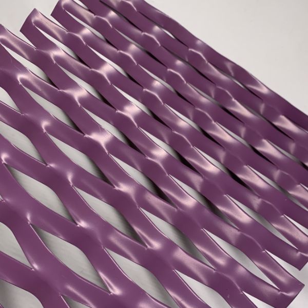 Purple powder coated expanded metal sheet